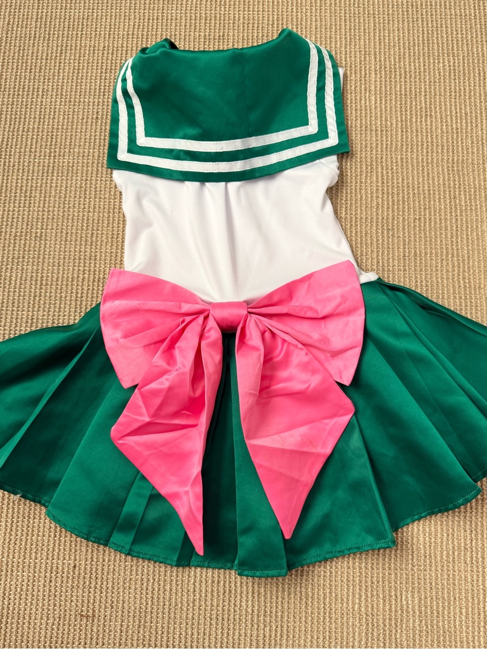 Girls' Sailor Jupiter Costume with Pink Bow, headband, and gloves - Picture 2 of 4